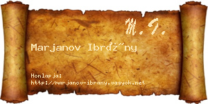 Marjanov Ibrány névjegykártya